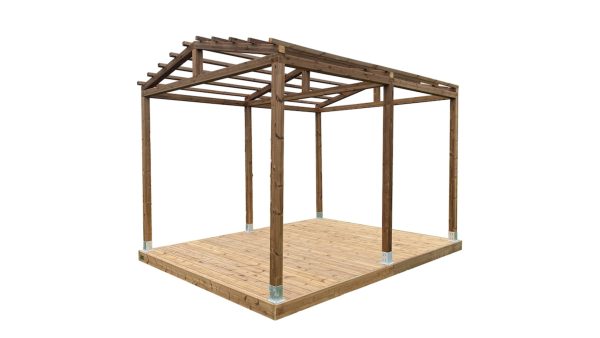Dvoriščna dvokapna pergola 3×3