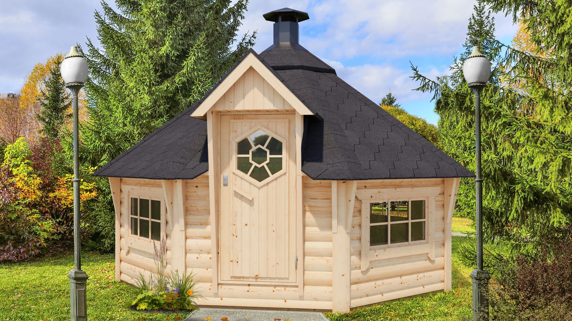 Lesena žar hiša Rosco