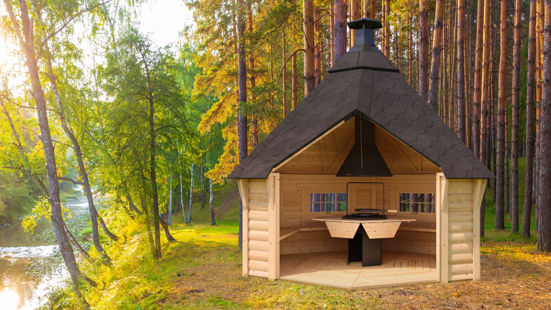 Lesena hiška za žar Elsa