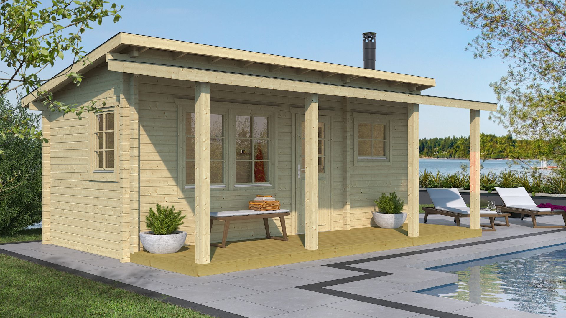 Moderna lesena savna Pihasauna 26