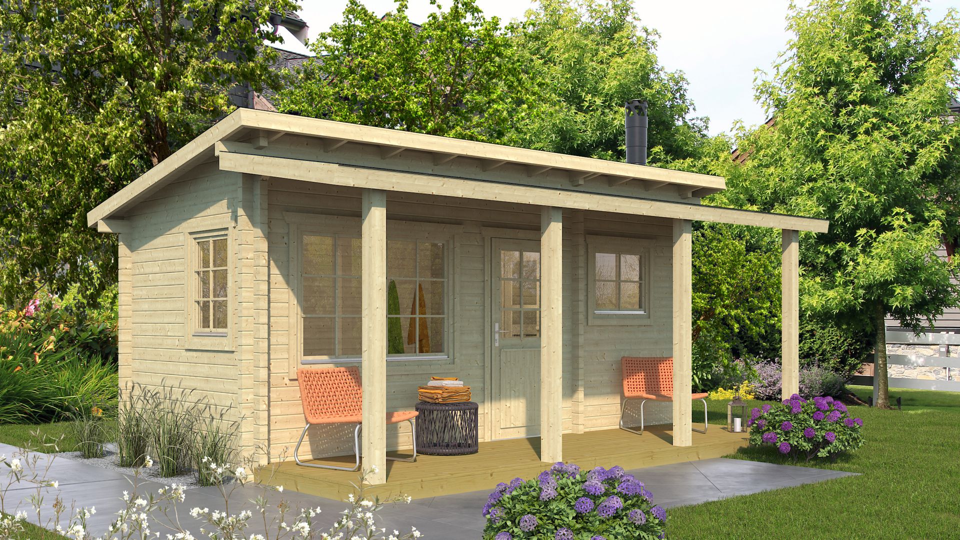 Moderna lesena savna Pihasauna 19