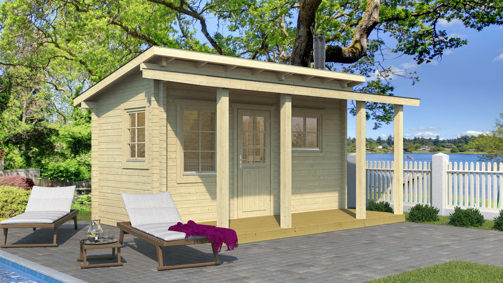 Moderna lesena savna pihasauna 15